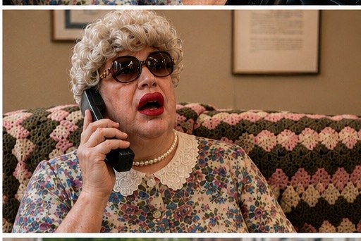 Granny on the phone with a telemarketer